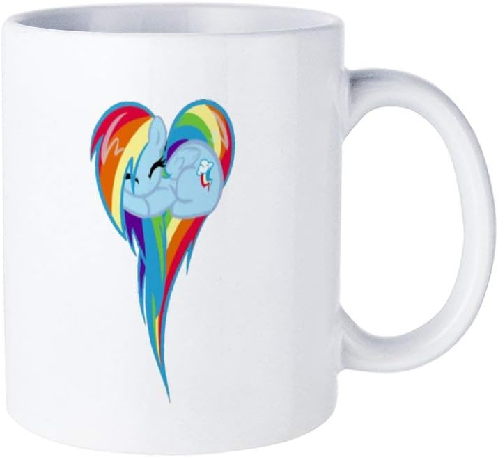 Heart Of Rainbow Dash Fun 15-ounce coffee mug: unique ceramic for any occasion, for men and women who like cups and coffee cups