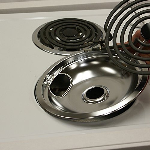 image for Kitchen Basics 101 Chrome Drip Pans for Range Kleen 10124XZ Whirlpool 