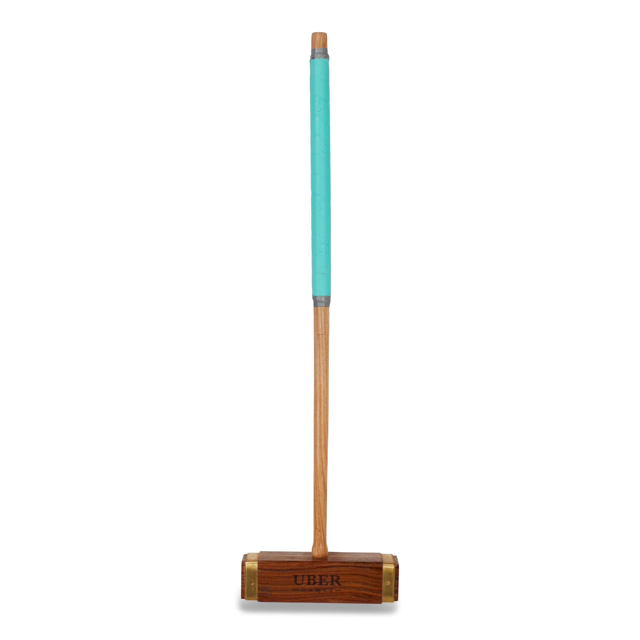 Uber Games Championship Croquet Mallet – Rosewood Square Head with Brass Rings & English Ash Handle, Lightweight & Durable, Available in 6 Sizes - Approx. 1.3kg, Suitable for Amateurs & Professionals