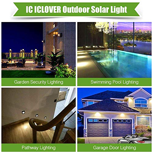 Inshere LEDs Solar Lights Outdoor Solar Motion Sensor Lights Wireless Security Lights Waterproof Solar Powered Lights for Steps Yard Garage Porch Patio