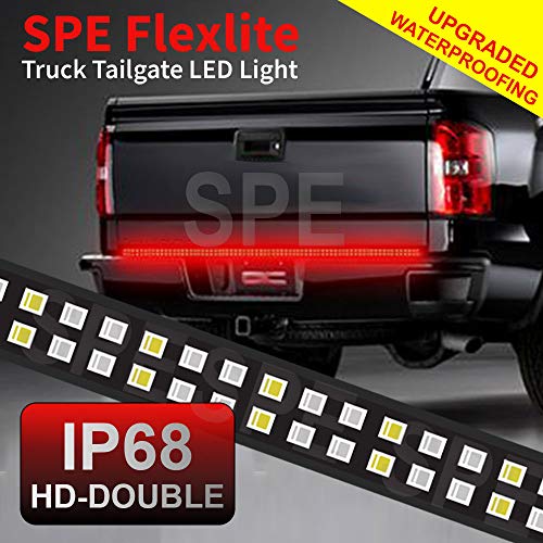 HD-Double Row LED Truck Tailgate Light Bar Strip (IP68 Silcone-Filled) Red/White Reverse Brake Stop Turn Signal Parking Running Driving Light for SUV RV Trailer Work Pickup (2019 VERSION) (49-Inch)