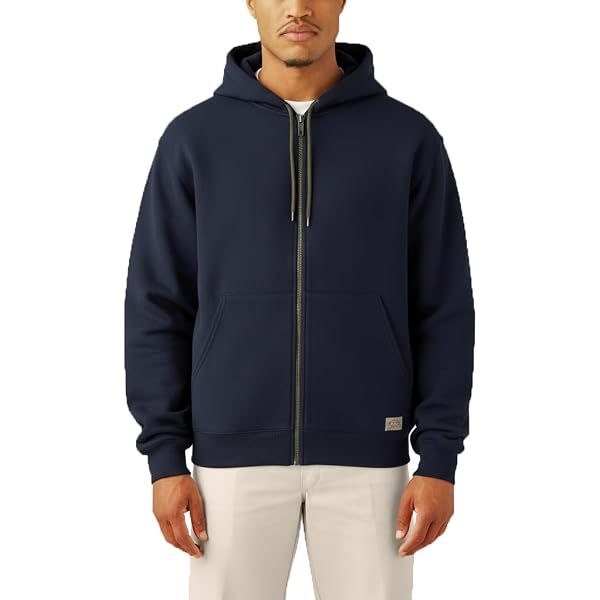 Dickies Thermal Lined Full-Zip Fleece Hoodie with DWR, DARK NAVY