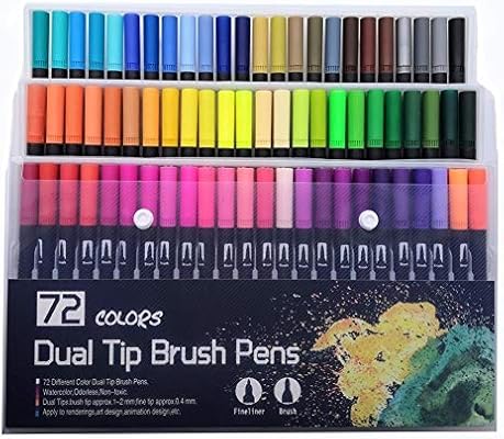 أقلام الرسم الفنية 100 لون برأس مزدوج وفرشاة ألوان مائية من شينغفو Amazon Ae