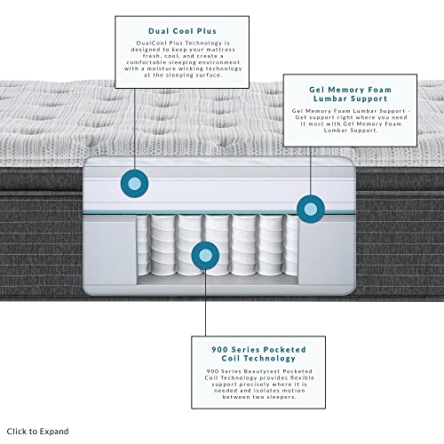 Beautyrest Silver BRS900 15 Inch Plush Pillow Top Mattress, Queen