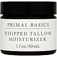 Primal Basics 100% Grass Fed Grass Finished Whipped Vanilla Beef Tallow Moisturizer/Body Balm for Face, Body, Oily, Dry, Sensitive Skin -Contains Vitamins A, D, E, K -USA Made