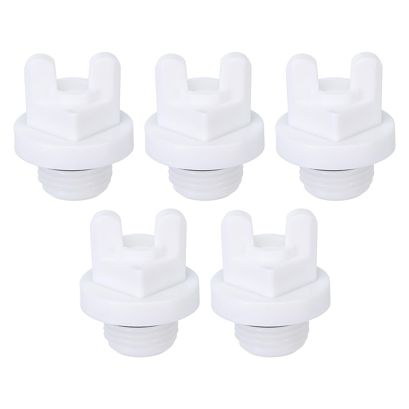 PATIKIL G1/2" Male Thread PPR Pipe Fitting End Cap Connector Plug with Butterfly, 5Pcs Garden Irrigation Water Tubing Stopper for Preventing Leakage White