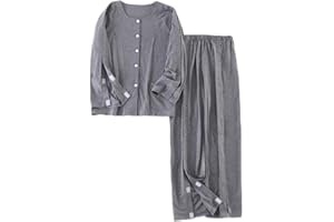 LAROTSUBA Bedridden Patient Clothing,Cotton Patient Nursing Suit,Patients Pajamas,Tear Away Pants,Disability Clothing