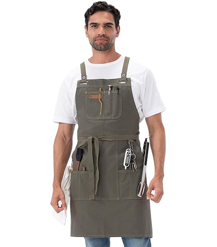 Amazon.com: Chef Works Unisex Berkeley Bib Apron, Black W/Desert