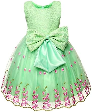 NEW Kid Flower Girl Pageant Wedding Party Formal Fancy Dress Green SZ 4-9 Z644 (24(suitable for 4-5 years))