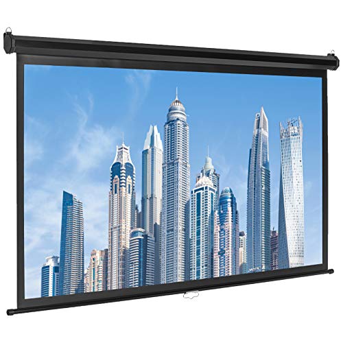 Pantalla de proyector desplegable de Amazon Basics 16: 9 - 80 pulgadas, blanco