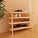 Furinno Pine Solid Wood 4-Tier Shoe Rack, Natural