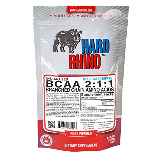 Hard Rhino BCAA 2:1:1 Instantized Powder, Blue Raspberry, 125 Grams, 19 Servings Hard Rhino BCAA 2:1:1 Instantized Powder, Blue Raspberry, 125 Grams, 19 Servings