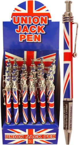 Pack of 12 Union Jack Ballpoint Pens Souvenir Collectable