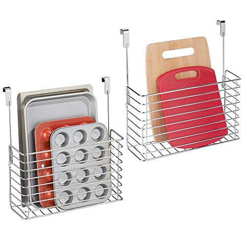 mDesign Metal Over Kitchen Storage Organizer Holder or Basket