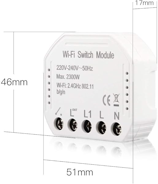 Chenbz 2pcs Wi Fi inteligente interruptor de la luz del interruptor de bricolaje Smart Module VidaTuya aplicacin de control remoto compatible con Alexa Eco Home
