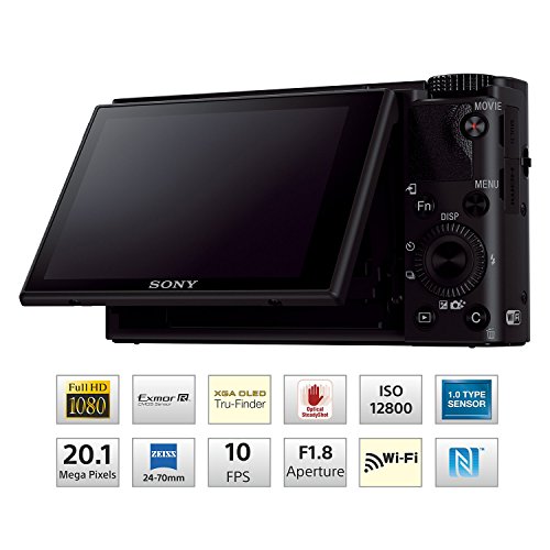 Sony Cybershot DSCRX100 III Digital Still Camera with OLED Finder, Flip Screen, WiFi, and 1