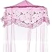 HOUSWEETY Princess Bed Canopy Mosquito Net, Bed Canopy for Girls Room Decor - Insect Protection Hanging Canopy for Adults, Babies, Outdoor Camping (Light Pink)
