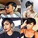 RUISENNA 100% Human Hair Short Wig for Black Women African American Pixie Wigs Black Straight Hair Wig With Side Bangs