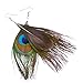 Pandahall Peacock Feather Earring Handmade Cocktail Earring Carnival Jewelry Women Dangle Halloween