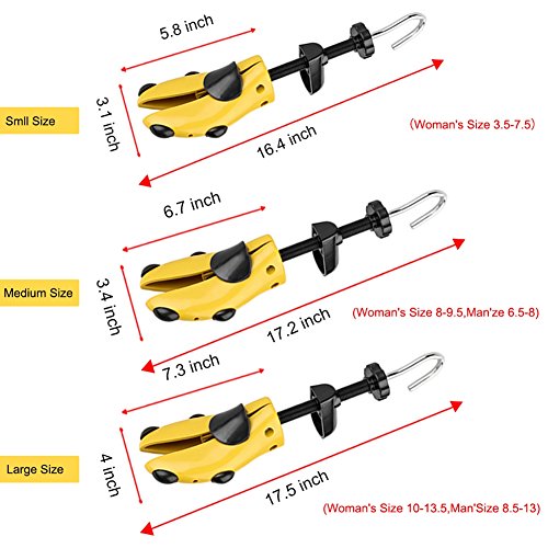 Eachway Pair of Professional 2-Way Premium Shoe Stretcher Tough Plastic Shoe Trees,Adjustable Length & Width Durable Shoe Shaper for Men and Women (Medium)