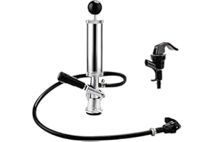 FERRODAY 4" Beer Keg Tap Heavy Duty Complete D-System Keg Pump US Beer Keg Pump for Sankey Keg Party Pump Picnic Keg Tap Keg Hand Pump Draft Beer Kegerator Pump Easy Lock 4 Inch Keg Pump Soda Pump