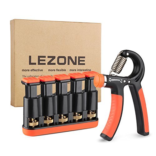 Hand Grip Strengthener(22-88lbs) & Finger Exerciser(3-9 lbs) (Pack 2), Finger Flexibility and Hand Grip Strength training for Guitar Practice, Physical Therapy & stress relief- Non-slip!