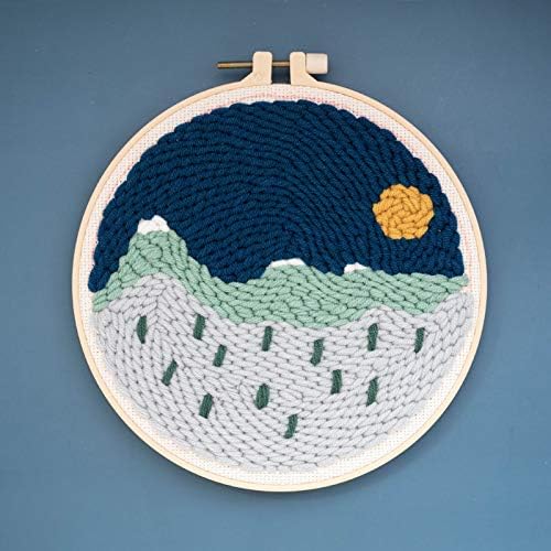 Punch Needle Embroidery Starter Kits Punch Needle Tool Threader Embroidery Hoop Yarn Rug Punch Needle
