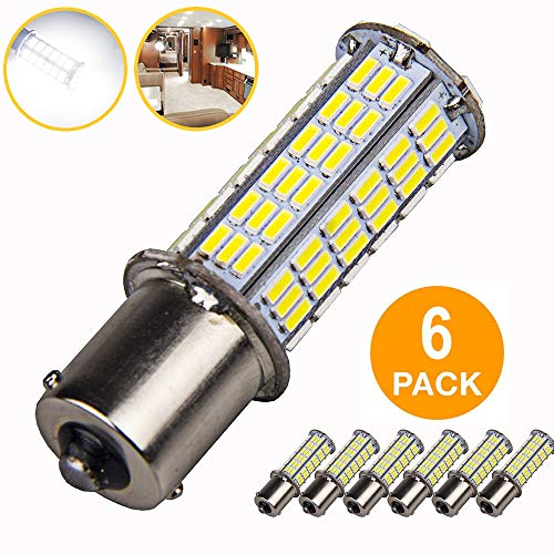 6Pcs Super Bright 1156 1141 1003 1073 BA15S 7506 LED Replacement Light Bulbs for Backup Reverse Turn Signal RV Indoor Lights (6-Pack, 6000K White)