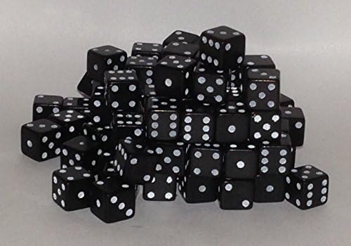100 x 7mm opaque Plastic dice (Black)