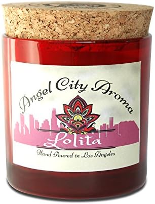 Angel City Aroma Lolita (Rose) Scented Candles, Original Los Angeles Farmers Market Aromatherapy Candles,6.3 oz, Soy Vegetable Wax, Ideal for Bath and Body Relaxation,Stress relief, Cork for Freshness
