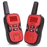 Walkie Talkies for Kids, 2 Way Radio Walkie Talkies 2 Miles (Up to 3Miles) Handheld Mini Walkie Talkies for Kids, Toys for 5-year old Boys and Girls (1 Pair)(red)