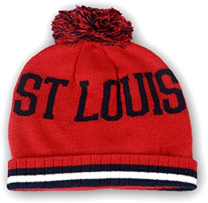 TitFus USA Champion Sports City Cuffed Cable Knit Pom Pom Beanie Hat Cap (St. Louise)