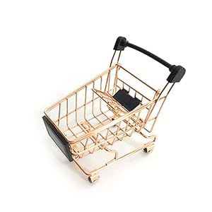 Makeup Sponge Holder, Beauty Blender Holder Stand Sponge Drying Rack Egg Powder Puff Sponge Display Stand Rack with Shopping Cart Design (Black Roser Gold)