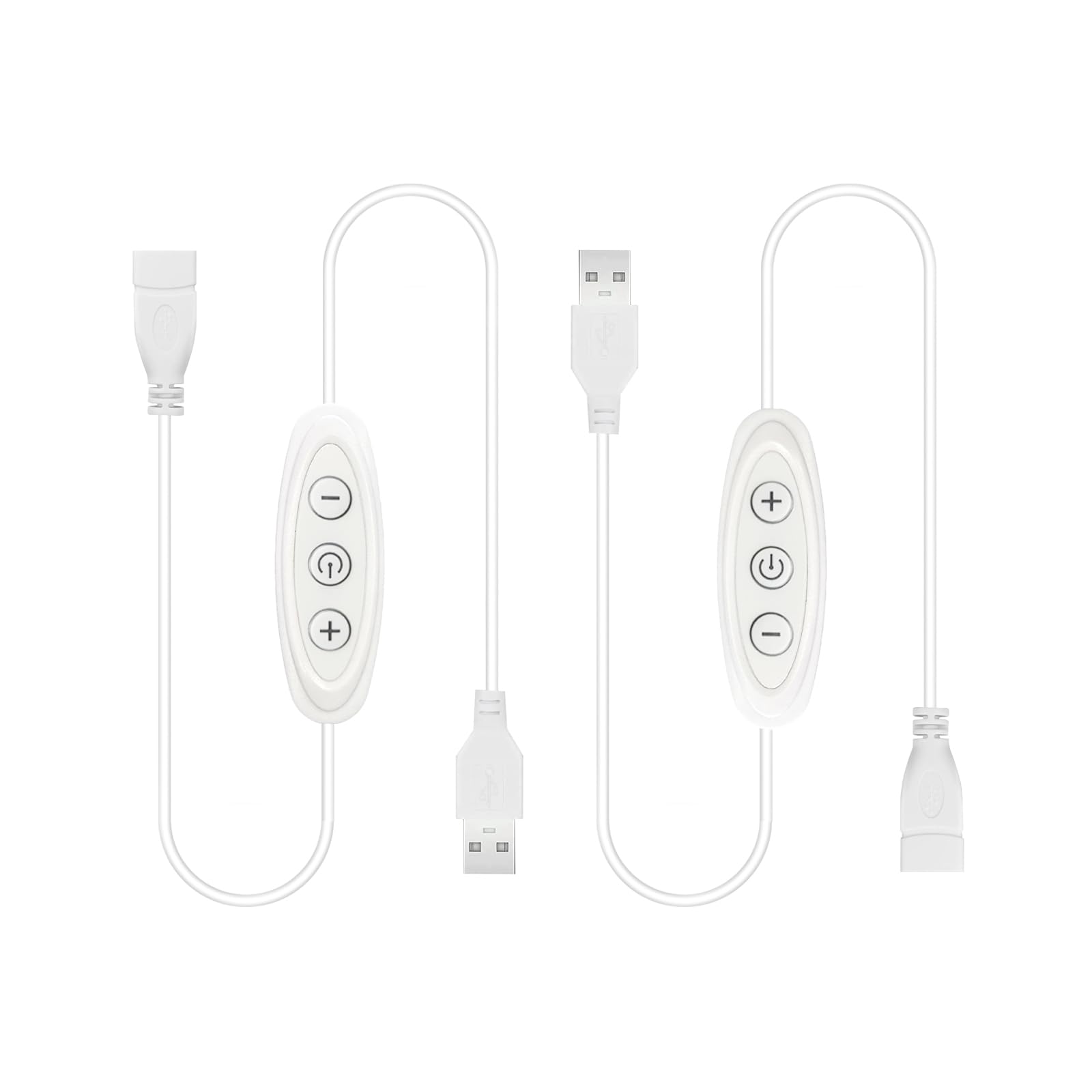 Photo 1 of GXILEE USB Dimmer Switch,2 Pack Female to Male Inline Dimmer,10-Speed Dimming USB Light Dimmer for 5V Single Color Led Lights(White)