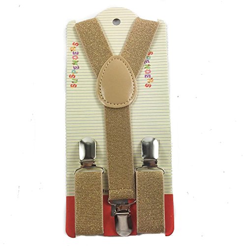 New Style Toddler Kids Boys Girls Child Suspender Bow Tie (metallic gold)