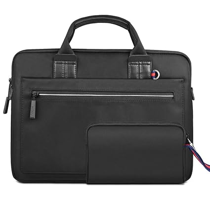 WIWU 15.6 Inch Laptop Messenger Bag Waterproof Briefcase for MacBook Air/Pro Retina, Surface Pro 4/3 / Dell/Notebook Cover Bag,Waterproof Business Computer Bag (15.6inch, Black)