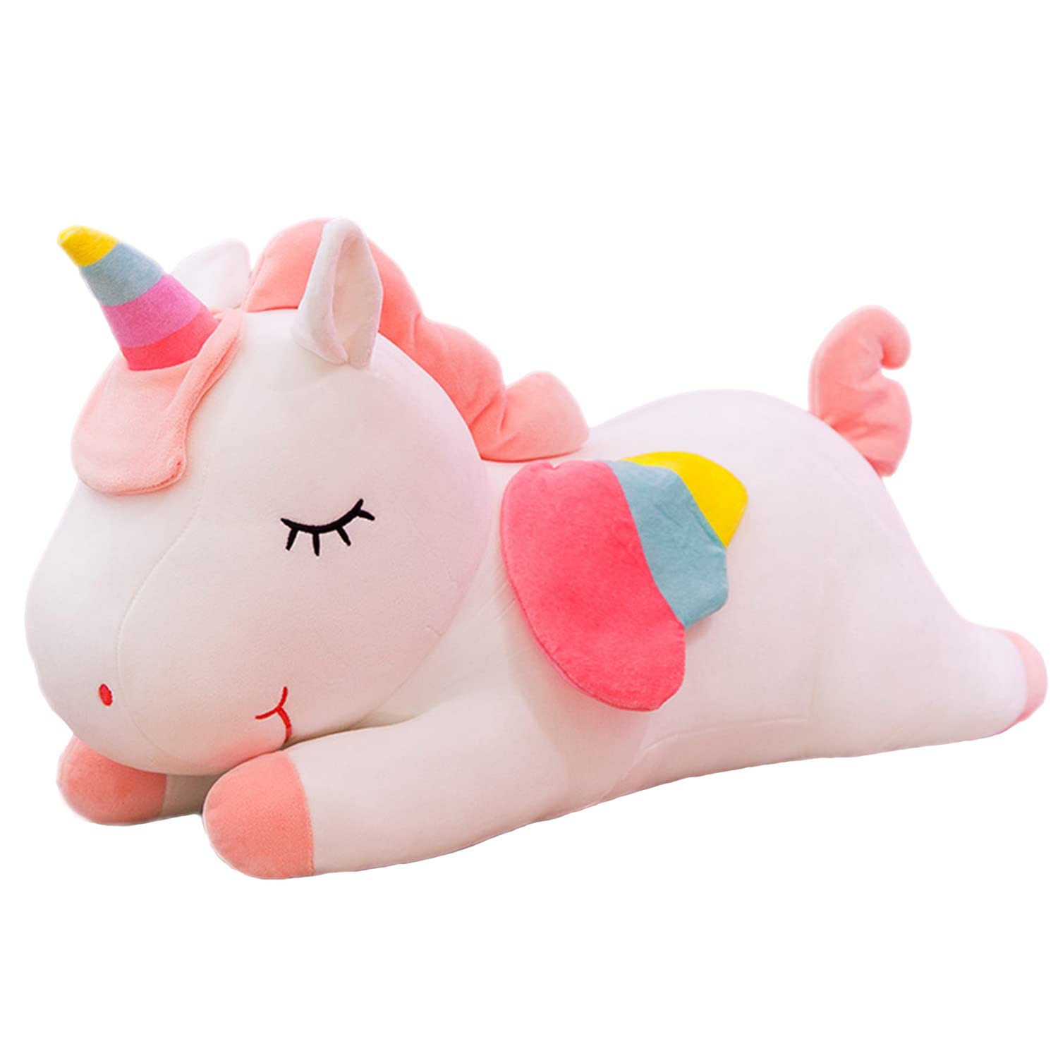 Kekeso Stuffed Unicorn Animal Plush Toys Soft Cuddle Pillow Doll Cartoon Unicorn Plush Gifts for Boys Girls (White, 25cm/9.84inch)