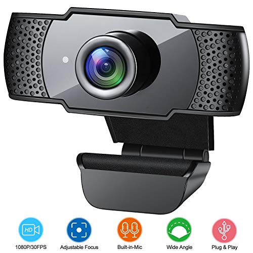 Webcam with Microphone, 1080P HD Streaming USB Computer Webcam