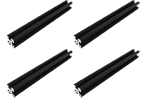 Dnyta 200mm T Slot 2020 Aluminum Profiles Extrusion Frame European Standard Anodized Linear Rail Black Metal Extrusion Connector Set-4 Pack