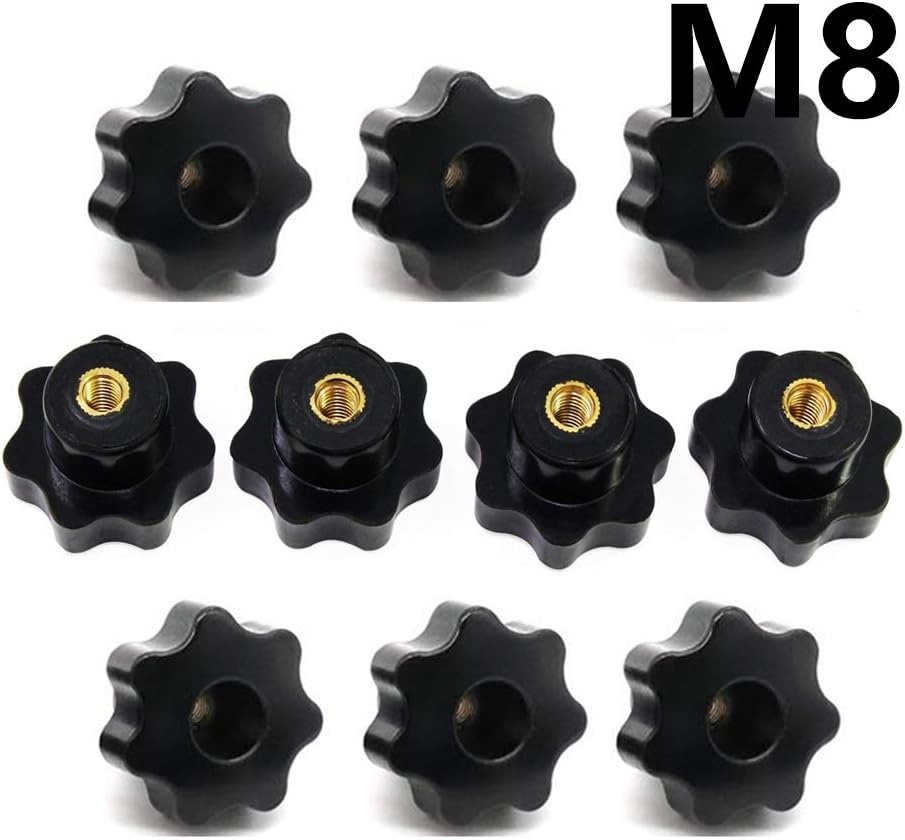 M8 Female Knob Screws,10PCS M8 x 31mm Female Threaded Star Head