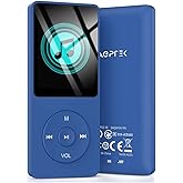 AGPTEK A02S 16GB MP3 Player, 70 Hours Playback Lossless Sound Music Player, Supports up to 128GB, Dark Blue