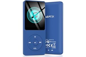 AGPTEK A02S 16GB MP3 Player, 70 Hours Playback Lossless Sound Music Player, Supports up to 128GB, Dark Blue