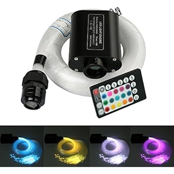 16W Fiber Optic Star Kit Ceiling Light, 28 Keys Sound Sensor Musical RGBW Remote 0.75mm/0.03in 6.5ft/2m 150pcs