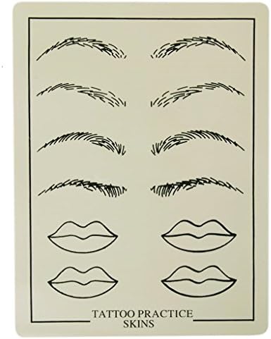 5 Pack x PFT Eyebrows and Lips Tattoo Practice Skin - Cosmetic Permanent Makeup Microblading Tattoo - Size 6" x 9"