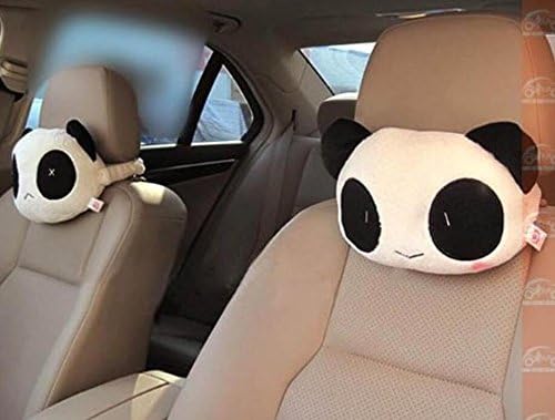 TMERY 1 Pair Cartoon Panda Plush Car Head and Body Support Pillow Seat Neck Pillow