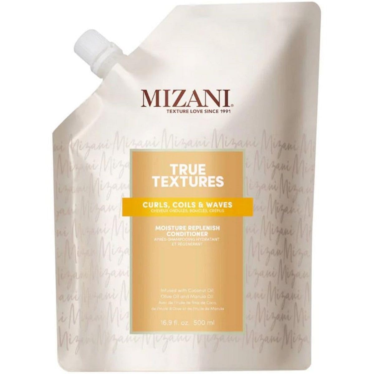 Mizani Moisture Conditioner, For All Curl Types, Cleansing and Replenishing, Enriched with Olive, Coconut and Marula Oils, Silicone and Parabens Free, True Textures Curl Enhancing Lotion, 250ml