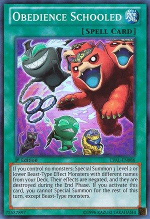 Yu-Gi-Oh! - Obedience Schooled (LVAL-EN088) - Legacy of the Valiant - Unlimited Edition - Super Rare