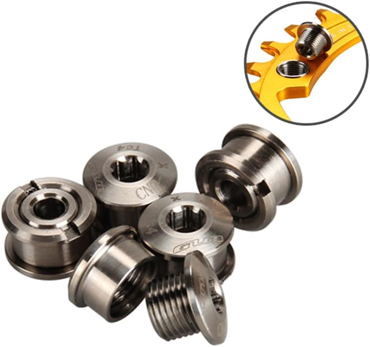 GUB 5PCS/LOT Titanium Single Chainwheel Bolts Titanium Ti Crankset Chainring Nuts Screws Bicycle Accessories M86mm Titanium