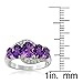 GemStar USA Sterling Silver African Amethyst & White Topaz 5-Stone Ring, size 6
