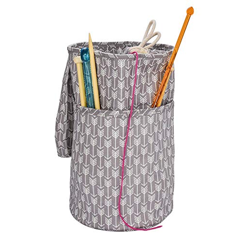 Leiyini Knitting Bag, Premium Yarn Storage Bag Portable Crochet Tote Bag Yarn Organizer Knitting Crocheting Accessories Holder Organizer - Thumbnail 5